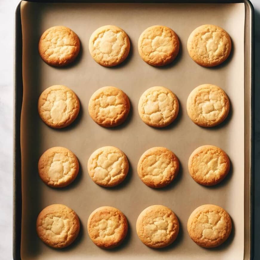 Vanilla Chamomile Cookies on a baking sheet